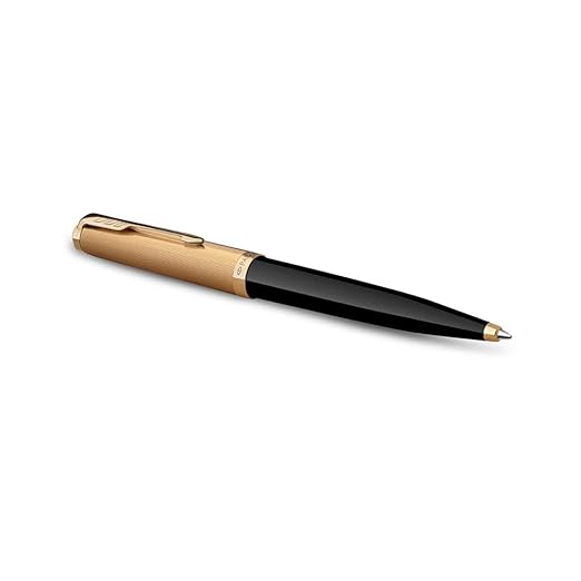 Parker 51 Deluxe Black Gold Trim Ballpoint Pen ‎8901198700159