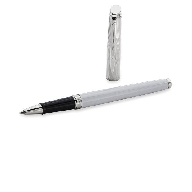 Waterman Hémisphère Colour Blocking Black & White Chrome Trim Rollerball Pen S0921290