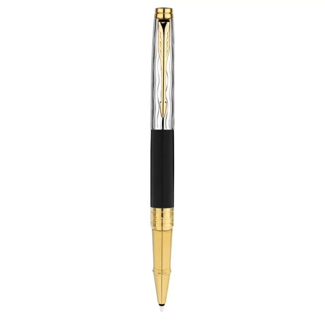 Parker Aster Essential Black & Chrome – Gold Trim Rollerball Pen 9000037522