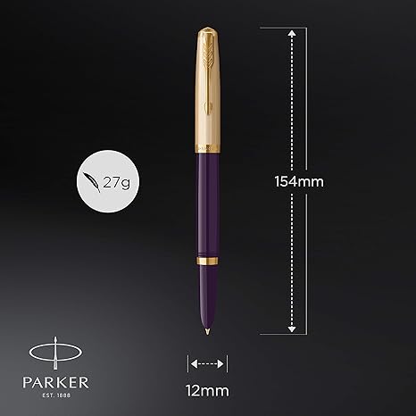Parker 51 Deluxe Plum Gold Trim Fountain Pen 2123517