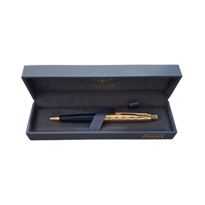 Parker Aster Deluxe Black & Gold – Gold Trim Ballpoint Pen 8902298161215