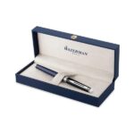Waterman Hémisphère Colour Blocking Black & Blue Chrome Trim Fountain Pen ‎8901198913764