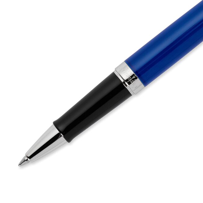 Waterman Hémisphère Colour Blocking Black & Blue Chrome Trim Rollerball Pen 1904600