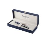 Waterman Hémisphère Colour Blocking Black & Blue Chrome Trim Ballpoint Pen ‎8901198913795