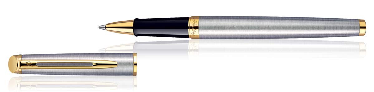 Waterman Hémisphère Stainless Steel Gold Trim Rollerball Pen 9000017088