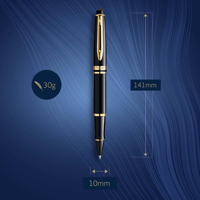 Waterman Expert MARS BLACK GOLD TRIM Rollerball Pen ‎S0951680