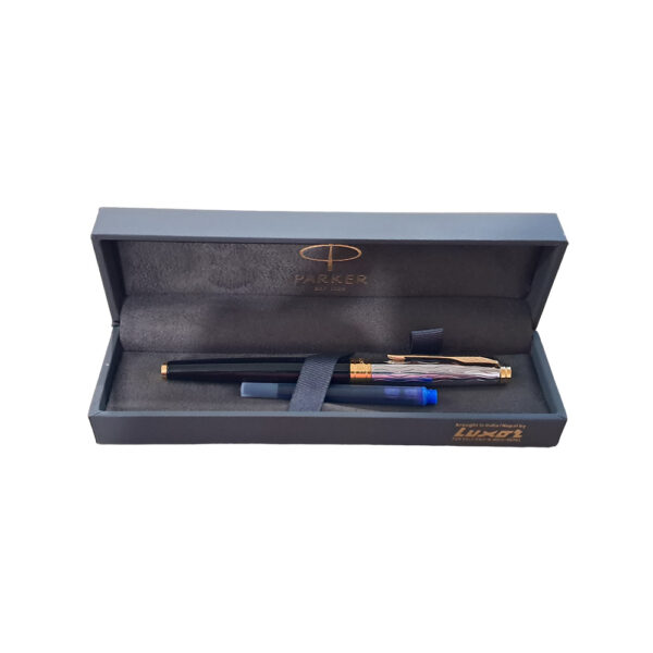 Parker Aster Essential Black & Chrome – Gold Trim Fountain Pen 8902298161314