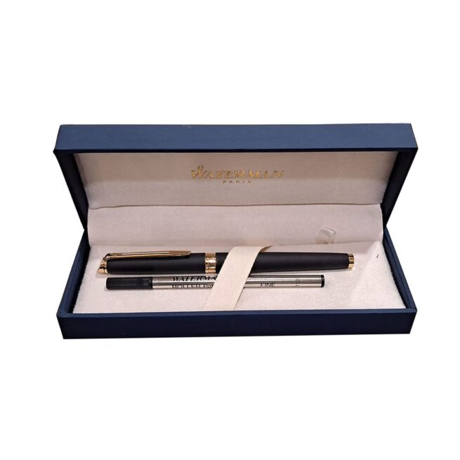 Waterman Hémisphère Matte Black Gold Trim Rollerball Pen ‎8901198913191