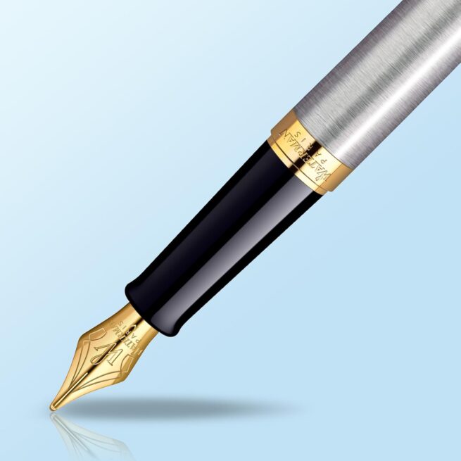 Waterman Hémisphère Stainless Steel Gold Trim Fountain Pen S0920310