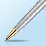 Waterman Hémisphère Stainless Steel Gold Trim Ballpoint Pen ‎3501170920374