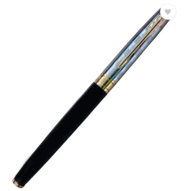 Parker Aster Deluxe Black & Chrome – Gold Trim Rollerball Pen 8902298161291