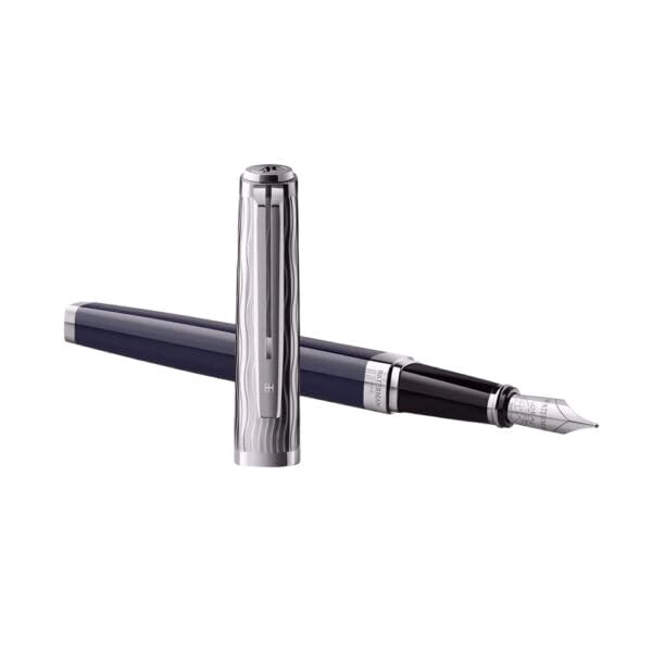 Waterman Exception L’Essence Du Bleu Chrome Trim Fountain Pen 8901198960768
