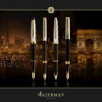Waterman  Expert Reflections of Paris Gold Trim Ballpoint Pen