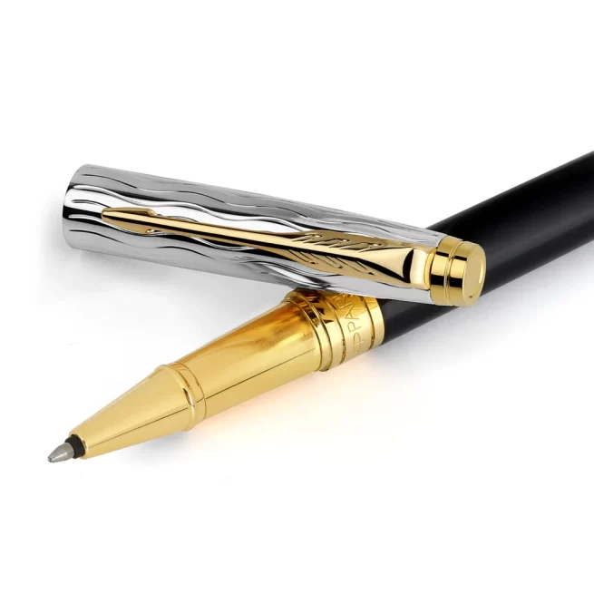 Parker Aster Essential Black & Chrome – Gold Trim Rollerball Pen 9000037522
