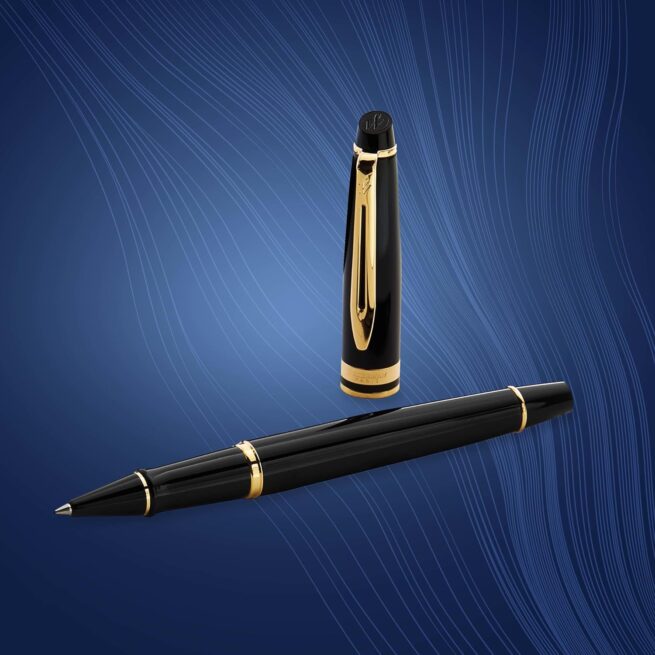 Waterman Expert MARS BLACK GOLD TRIM Rollerball Pen ‎S0951680