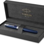 Parker Sonnet Metal & Blue Lacquer Chrome Trim Fountain Pen ‎1945363