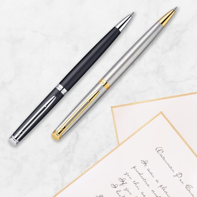 Waterman Hémisphère Stainless Steel Gold Trim Ballpoint Pen ‎3501170920374