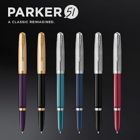 Parker 51 Deluxe Plum Gold Trim Fountain Pen 2123517
