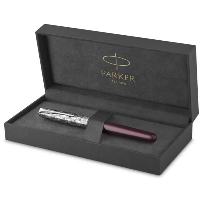 Parker Sonnet Metal & Red Lacquer Chrome Trim Fountain Pen