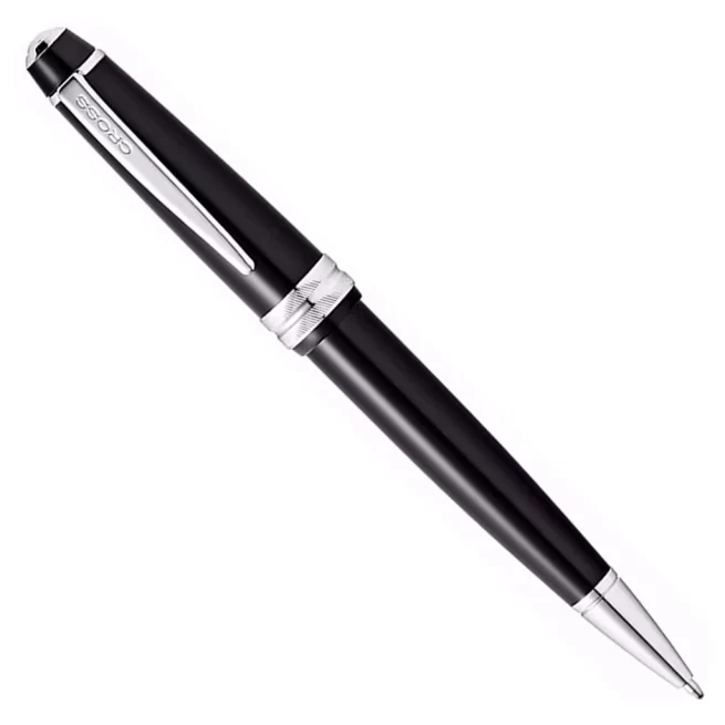 Cross Bailey Light Black BP Pen with Black Leather Card Wallet-AT0742-1
